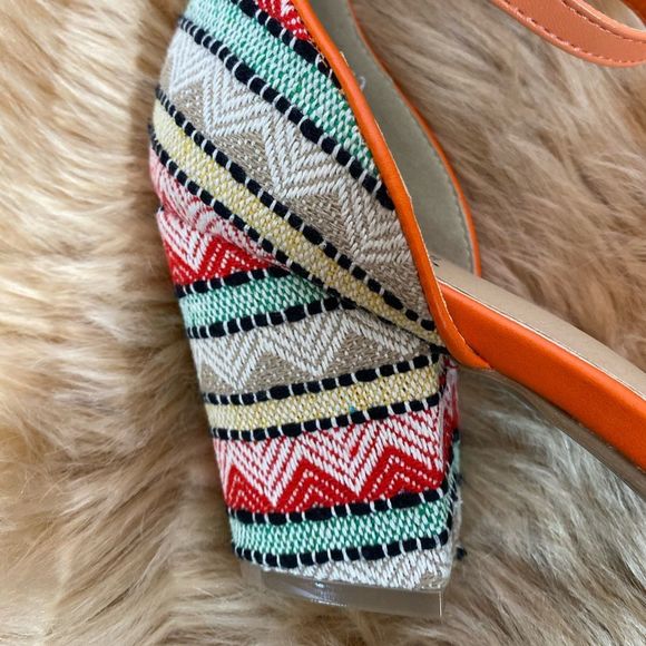 French Blue orange geometric twinkle sandal - Picture 6 of 6